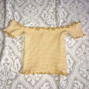 BRAND NEW Yellow Off the Shoulder Crop Top